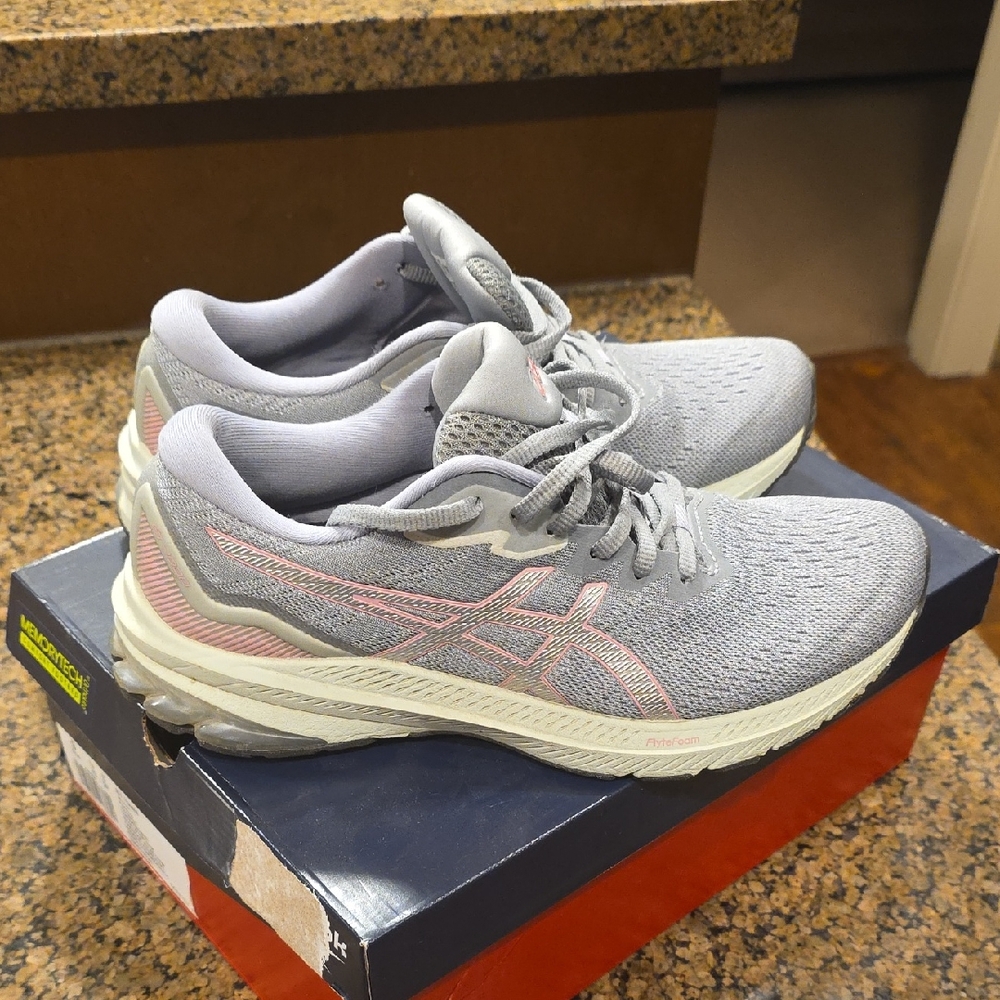 ASICS Women's Athletic Shoes in Gray and Pink